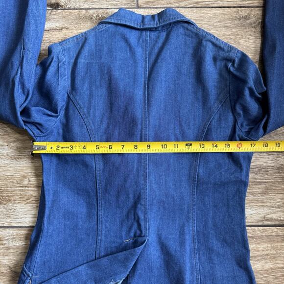 Vintage Denim Blazer Jacket Size 10 Button Down Jacket NOS - Picture 5 of 11